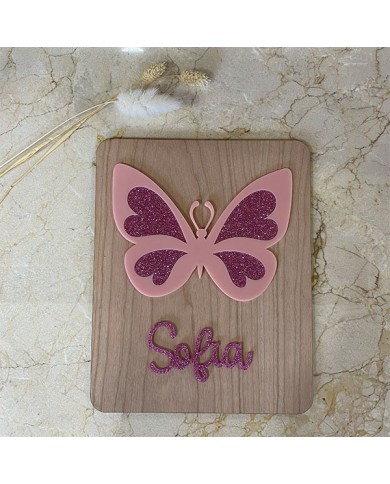 Cartel Mariposa Personalizado con Nombre Cartel Mariposa Personalizado con Nombre