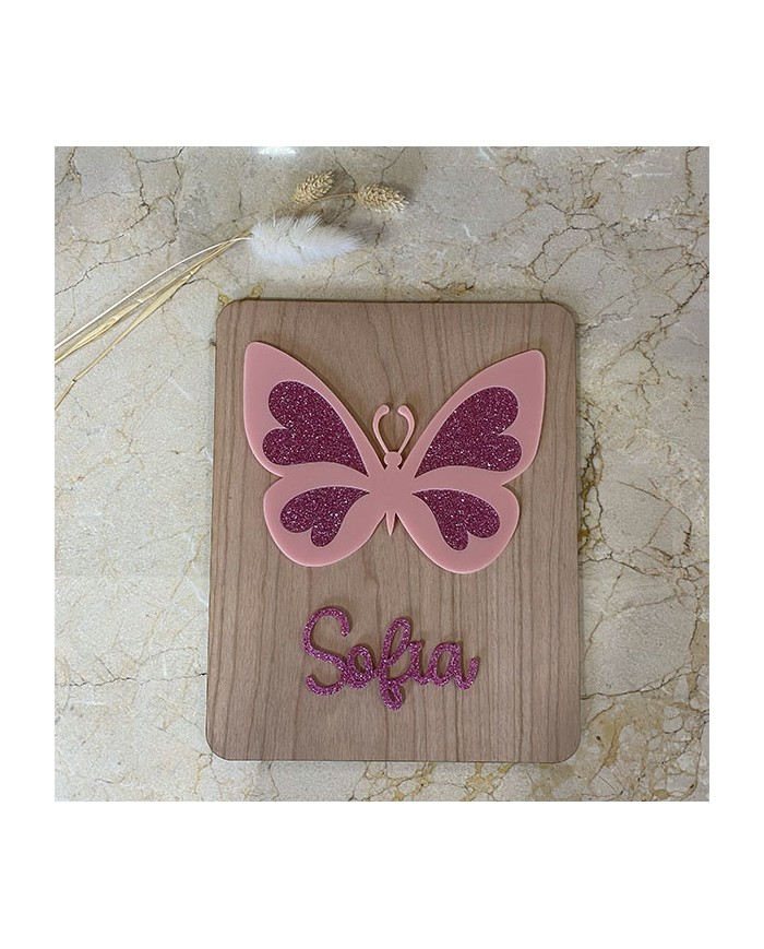 Cartel Mariposa Personalizado con Nombre