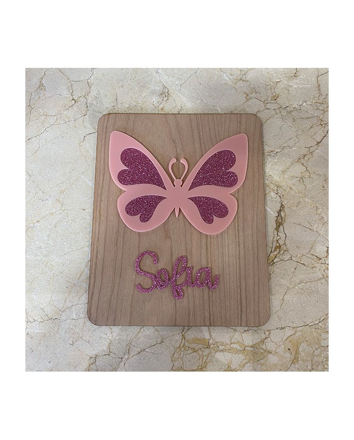 Cartel Mariposa Personalizado con Nombre