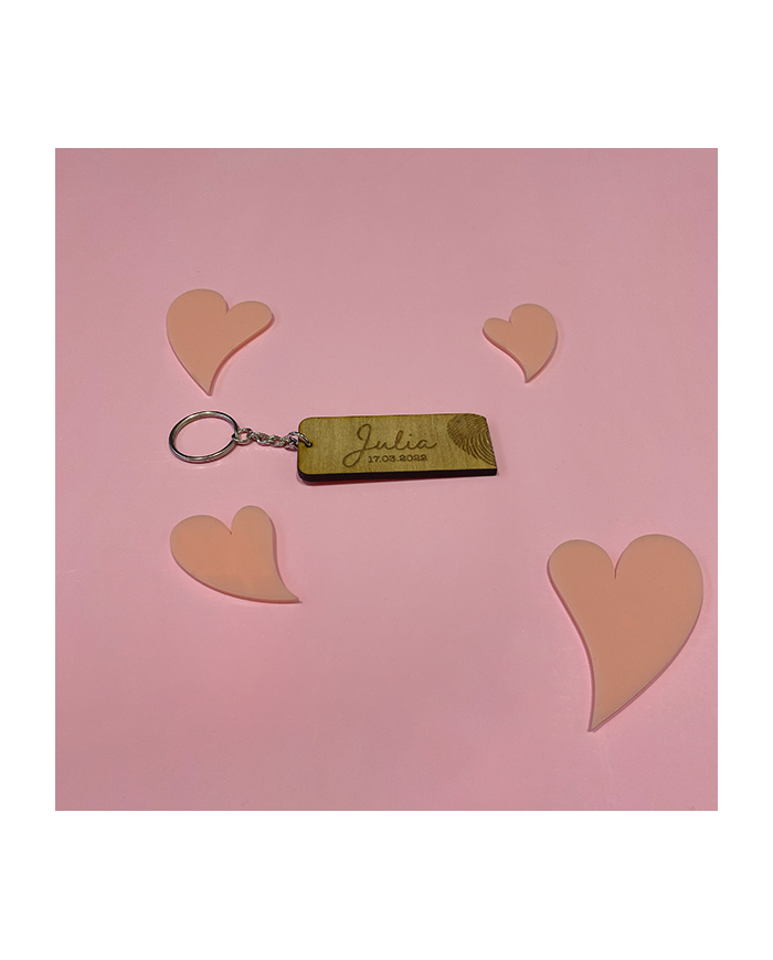 Pack de Dos Llaveros Personalizados Que Forman la Huella de un Corazón