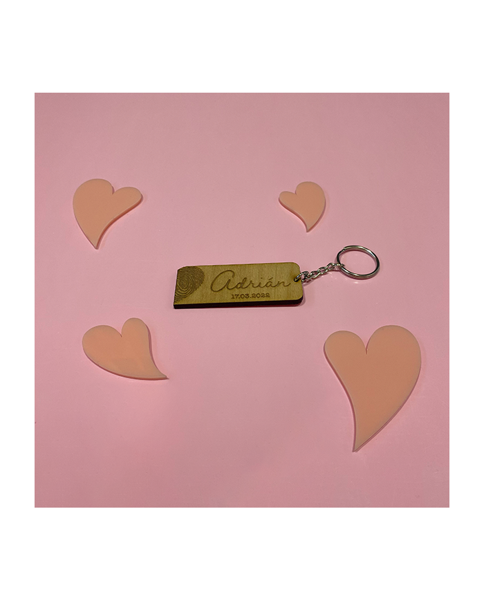 Pack de Dos Llaveros Personalizados Que Forman la Huella de un Corazón