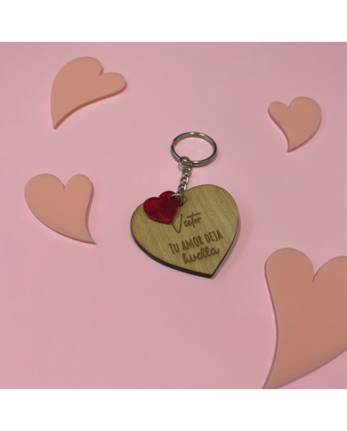 Llavero "Tu Amor Deja Huella" con Colgante de Huella de Corazón Llavero "Tu Amor Deja Huella" con Colgante de Huella de Corazón