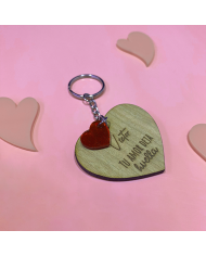 Llavero "Tu Amor Deja Huella" con Colgante de Huella de Corazón