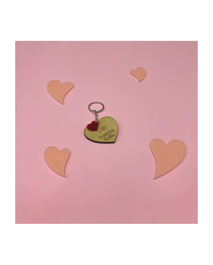 Llavero "Tu Amor Deja Huella" con Colgante de Huella de Corazón