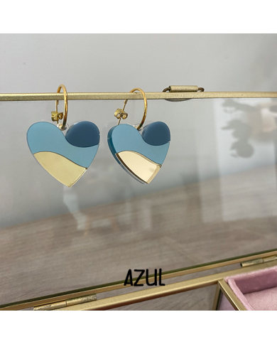 Pendientes Corazón Tricolor de Metacrilato Pendientes Corazón Tricolor de Metacrilato