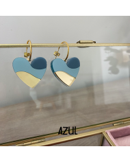Pendientes Corazón Tricolor de Metacrilato