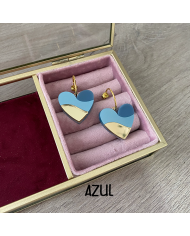 Pendientes Corazón Tricolor de Metacrilato