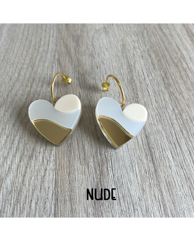 Pendientes Corazón Tricolor de Metacrilato