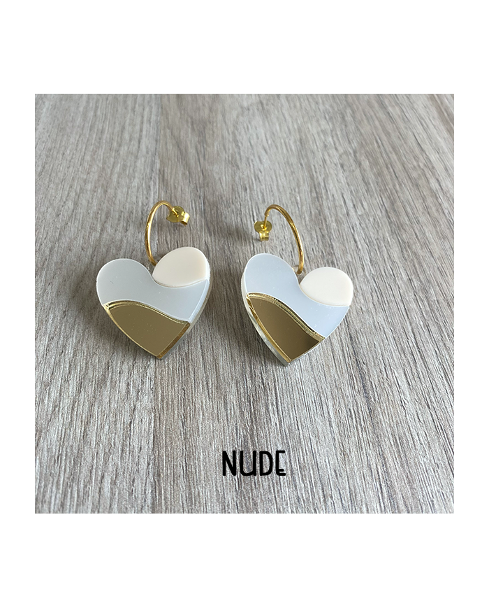 Pendientes Corazón Tricolor de Metacrilato