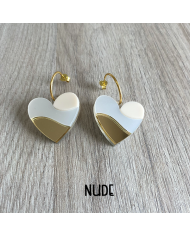 Pendientes Corazón Tricolor de Metacrilato