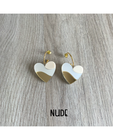 Pendientes Corazón Tricolor de Metacrilato