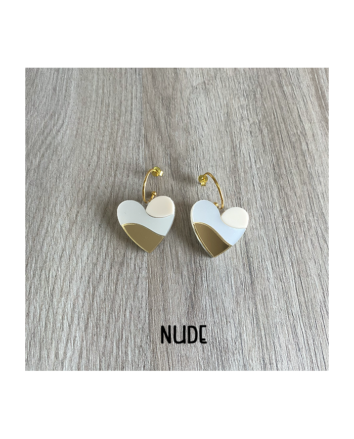 Pendientes Corazón Tricolor de Metacrilato