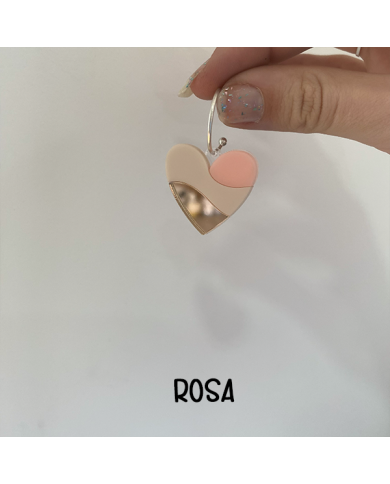 Pendientes Corazón Tricolor de Metacrilato