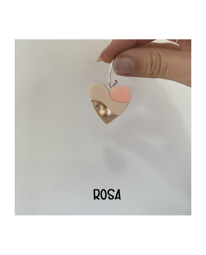 Pendientes Corazón Tricolor de Metacrilato