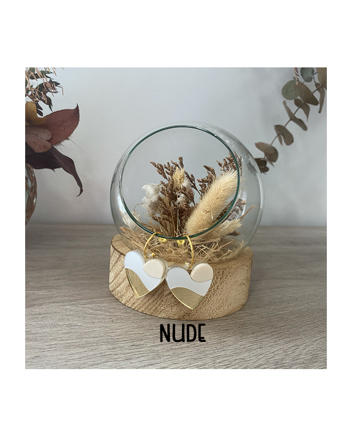 Pendientes Corazón Tricolor de Metacrilato