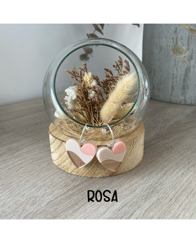 Pendientes Corazón Tricolor de Metacrilato