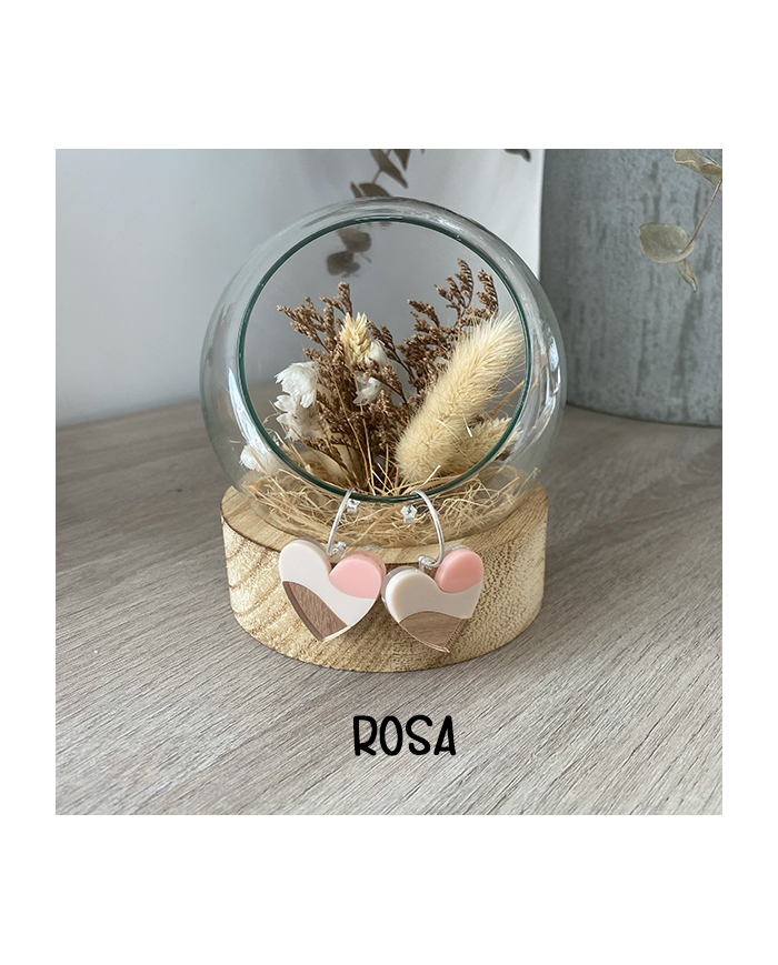 Pendientes Corazón Tricolor de Metacrilato