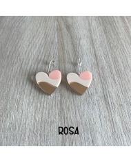 Pendientes Corazón Tricolor de Metacrilato