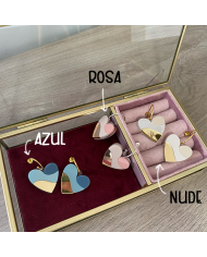 Pendientes Corazón Tricolor de Metacrilato
