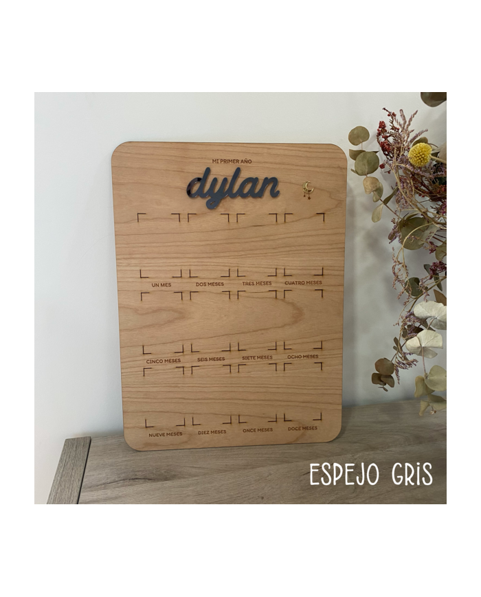 Cartel "Mi primer año" con Nombre para Fotos Instantáneas Polaroid