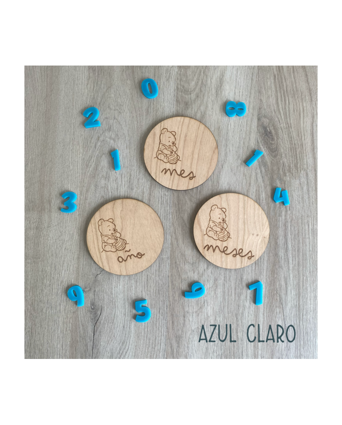 Placas Cumplemes de Mes y Año para Bebé Recién Nacido de Winnie The Pooh