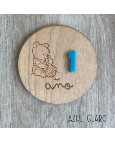 Placas Cumplemes de Mes y Año para Bebé Recién Nacido de Winnie The Pooh