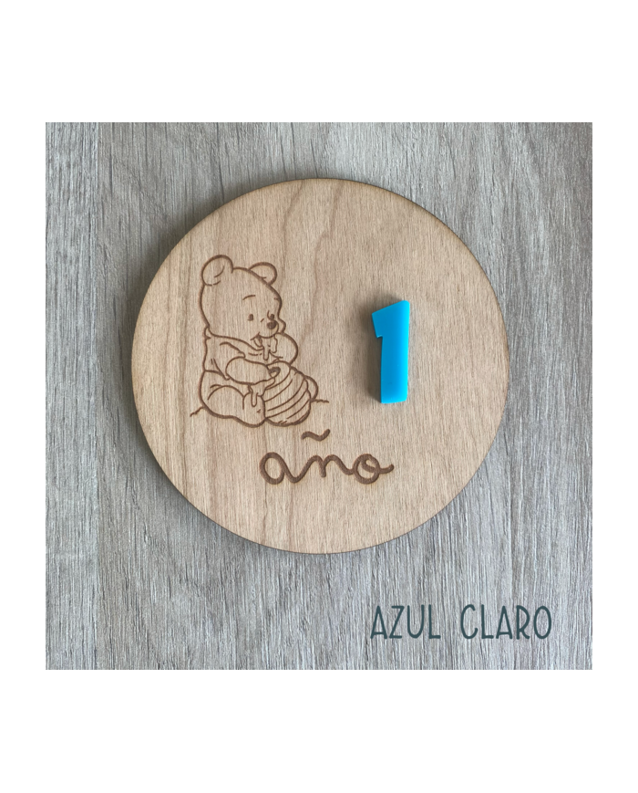 Placas Cumplemes de Mes y Año para Bebé Recién Nacido de Winnie The Pooh
