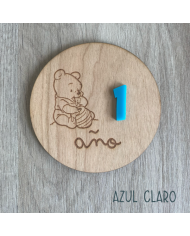 Placas Cumplemes de Mes y Año para Bebé Recién Nacido de Winnie The Pooh