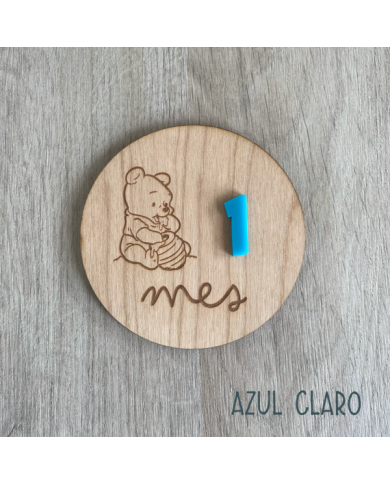 Placas Cumplemes de Mes y Año para Bebé Recién Nacido de Winnie The Pooh