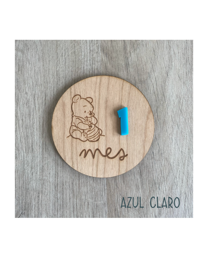 Placas Cumplemes de Mes y Año para Bebé Recién Nacido de Winnie The Pooh