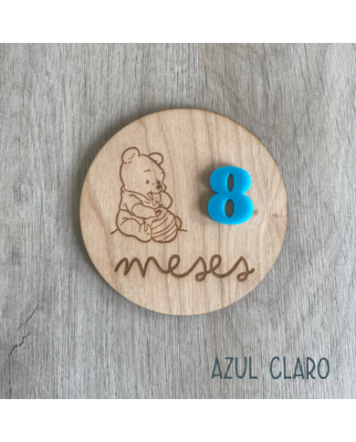 Placas Cumplemes de Mes y Año para Bebé Recién Nacido de Winnie The Pooh