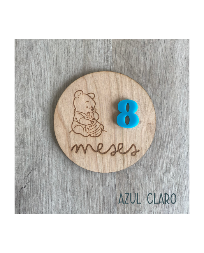Placas Cumplemes de Mes y Año para Bebé Recién Nacido de Winnie The Pooh