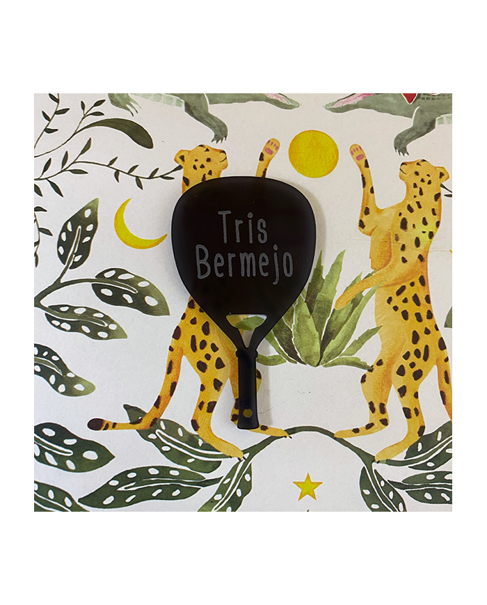 Llavero Pala de Pádel de Metacrilato con Vinilo con Nombre Grabado