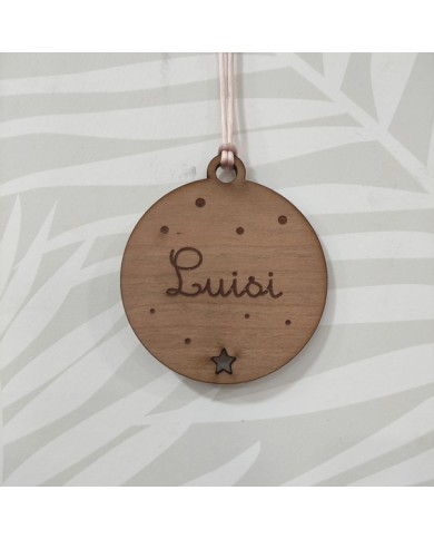 Bola de Navidad Nieve con Estrella y Nombre Grabado