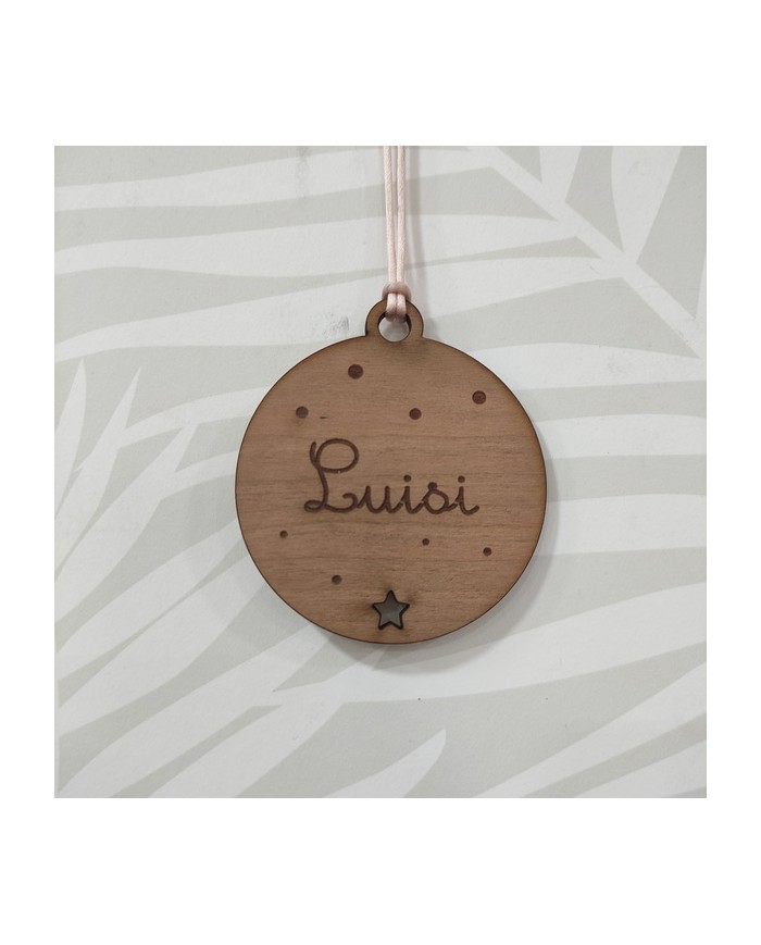 Bola de Navidad Nieve con Estrella y Nombre Grabado