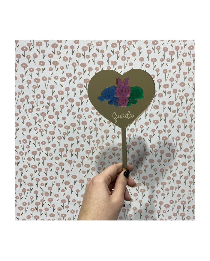 Topper para Tartas de Las Supernenas de Metacrilato Espejo