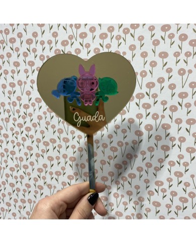 Topper para Tartas de Las Supernenas de Metacrilato Espejo