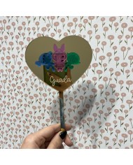 Topper para Tartas de Las Supernenas de Metacrilato Espejo