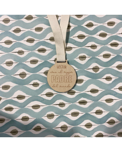 Medalla de Madera "Eres el Mejor Padre del Mundo" Personalizado con Nombre Medalla de Madera "Eres el Mejor Padre del Mundo" Personalizado con Nombre
