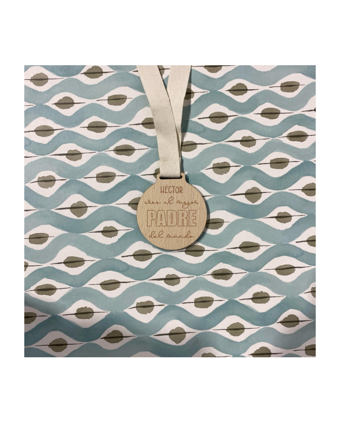 Medalla de Madera "Eres el Mejor Padre del Mundo" Personalizado con Nombre
