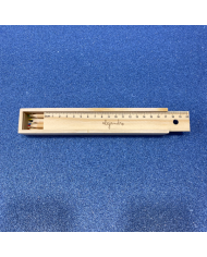 Estuche de Lápices de Madera con Regla Personalizado con Nombre Grabado