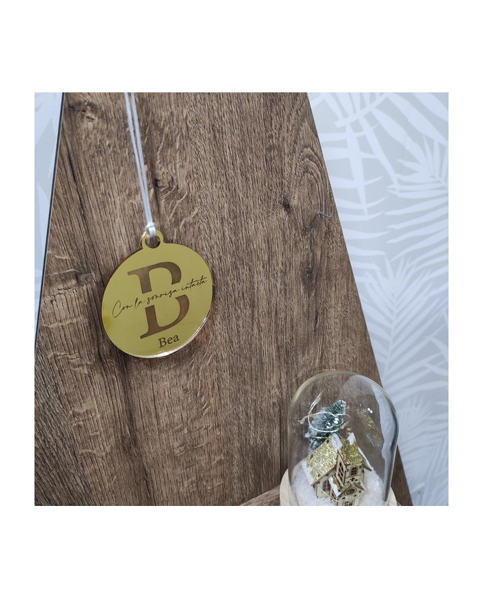 Bola de Navidad Nombre, Frase e Inicial Grabada