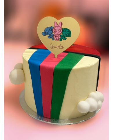 Topper para Tartas de Las Supernenas de Metacrilato Espejo