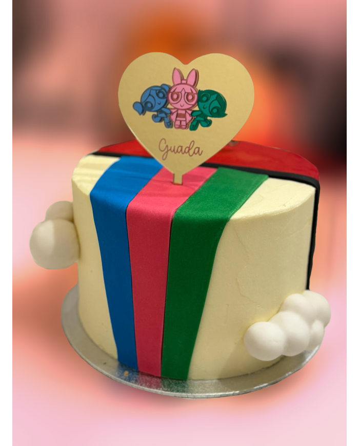 Topper para Tartas de Las Supernenas de Metacrilato Espejo