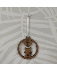 Bola de Navidad Gato con Nombre y Corazón