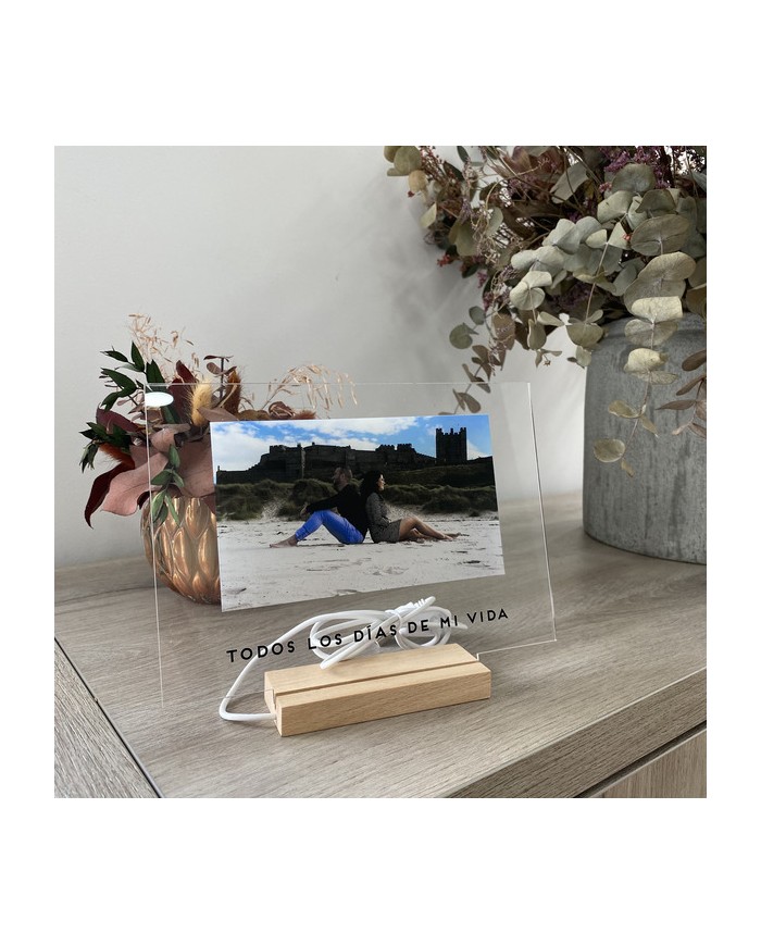 Lámpara con Foto y Frase Impresa