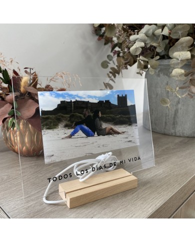 Lámpara con Foto y Frase Impresa Lámpara con Foto y Frase Impresa