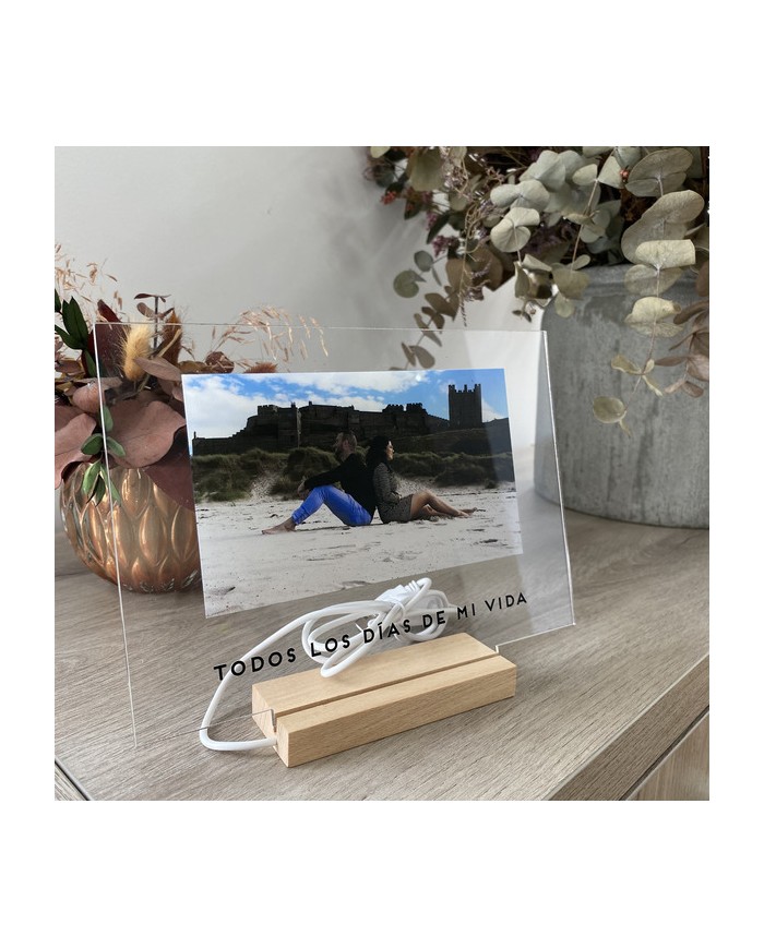 Lámpara con Foto y Frase Impresa