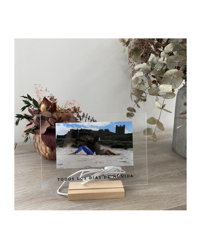 Lámpara con Foto y Frase Impresa