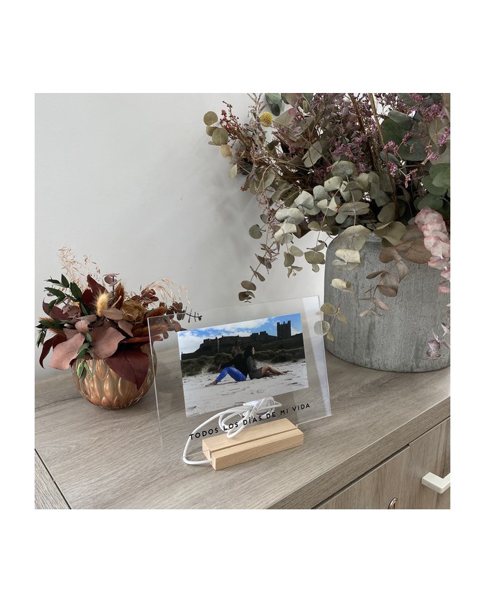 Lámpara con Foto y Frase Impresa